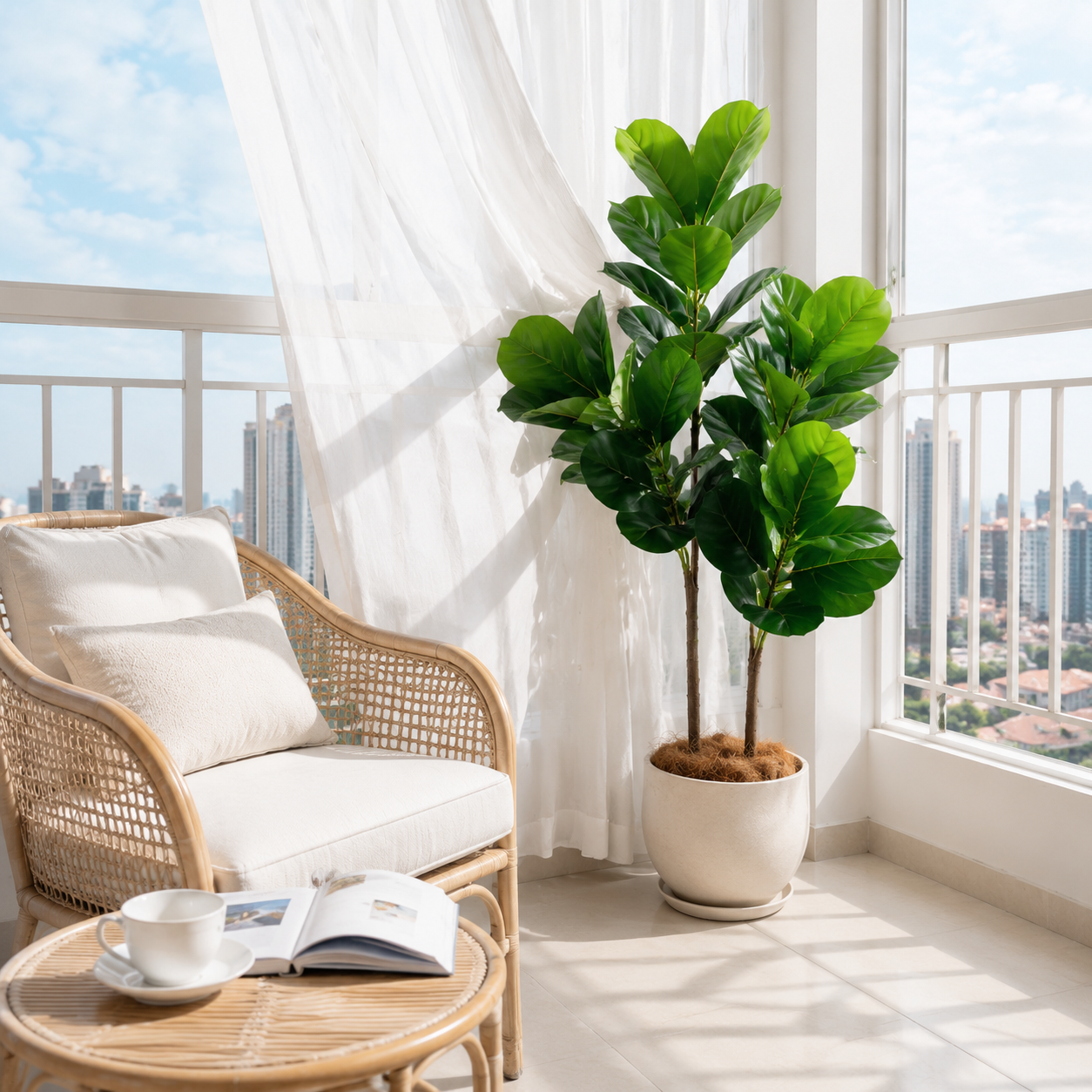 130cm/4.3ft Artificial Ficus L – Ficus Lyrata Tree recenzja i cena
