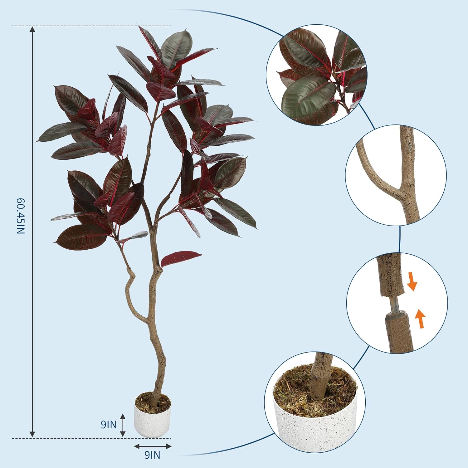 Artificial Fiddle Leaf Fig Tre – Ficus Lyrata Tree recenzja i cena