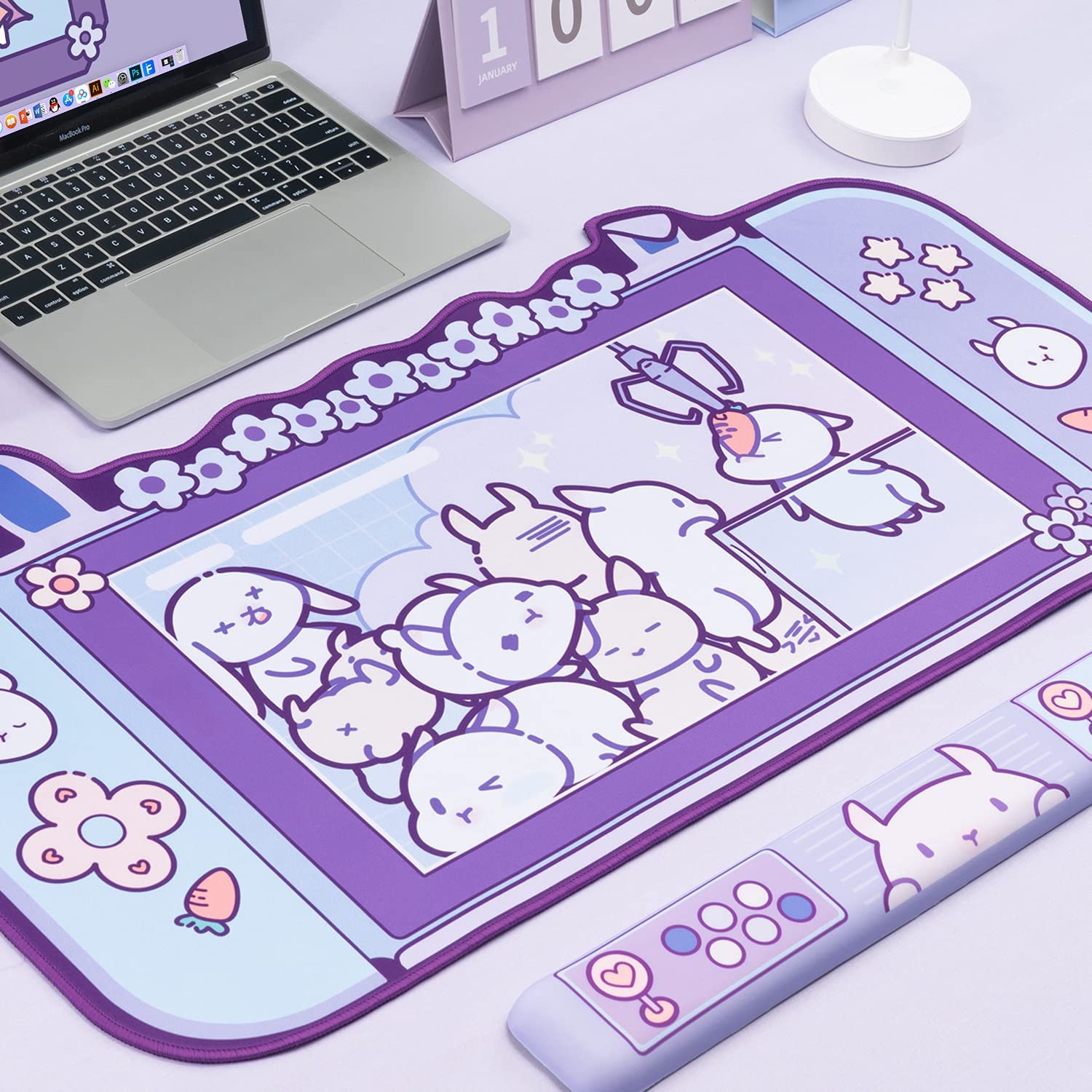 Large Kawaii Gaming Mouse Pad  – Tradescantia Purple recenzja i cena